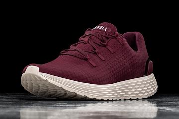 Men's Nobull Cabernet Ivory Ripstop Running Shoes Burgundy | SG J2009P